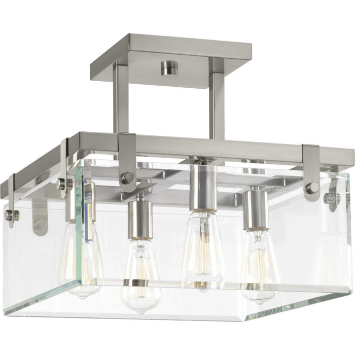 Myhouse Lighting Progress Lighting - P350090-009 - Four Light Semi-Flush/Convertible - Glayse - Brushed Nickel