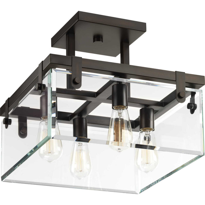 Myhouse Lighting Progress Lighting - P350090-020 - Four Light Semi-Flush/Convertible - Glayse - Antique Bronze