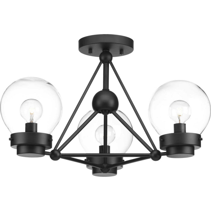 Myhouse Lighting Progress Lighting - P400077-031 - Three Light Semi-Flush Convertible - Spatial - Black