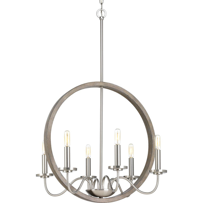 Myhouse Lighting Progress Lighting - P400081-009 - Six Light Chandelier - Fontayne - Brushed Nickel