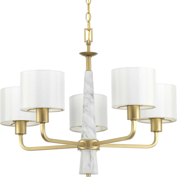 Myhouse Lighting Progress Lighting - P400098-078 - Five Light Chandelier - Palacio - Vintage Gold