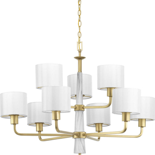 Myhouse Lighting Progress Lighting - P400099-078 - Nine Light Chandelier - Palacio - Vintage Gold