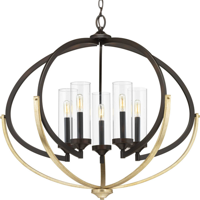 Myhouse Lighting Progress Lighting - P400117-020 - Five Light Chandelier - Evoke - Antique Bronze