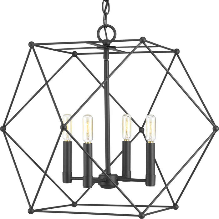 Myhouse Lighting Progress Lighting - P500083-031 - Four Light Pendant - Spatial - Black