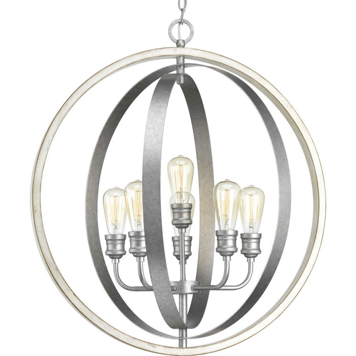 Myhouse Lighting Progress Lighting - P500094-141 - Six Light Pendant - Conestee - Galvanized Finish