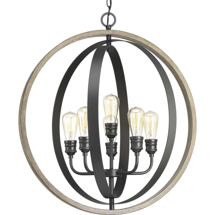 Myhouse Lighting Progress Lighting - P500094-143 - Six Light Pendant - Conestee - Graphite