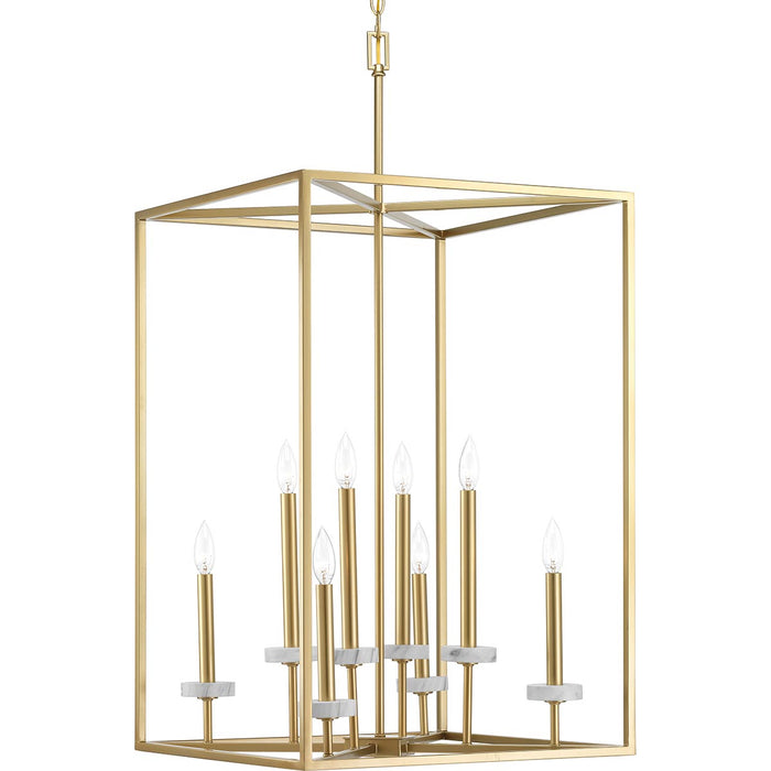 Myhouse Lighting Progress Lighting - P500106-078 - Eight Light Pendant - Palacio - Vintage Gold