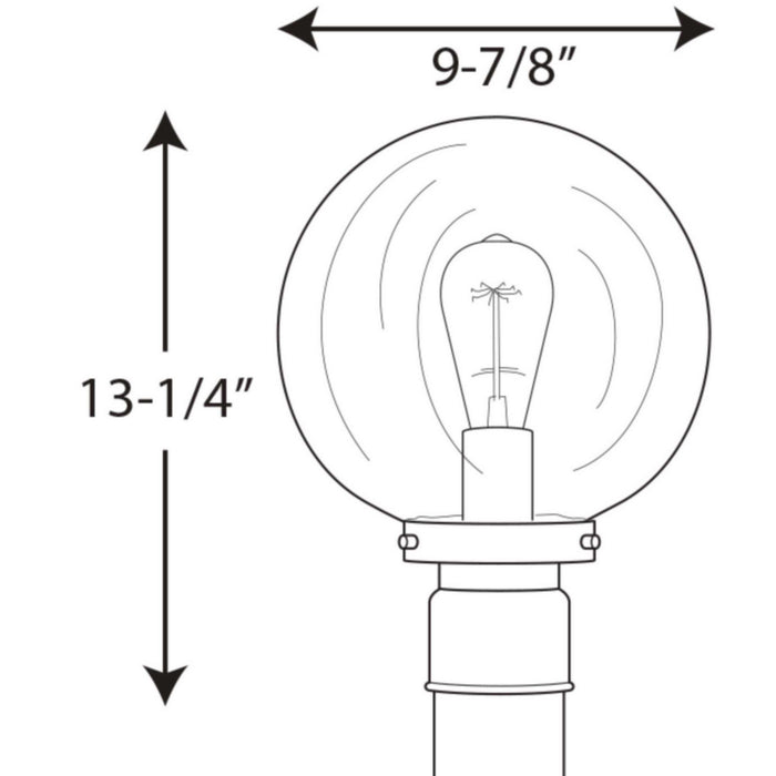Myhouse Lighting Progress Lighting - P540007-031 - One Light Post Lantern - Globe Lanterns - Black