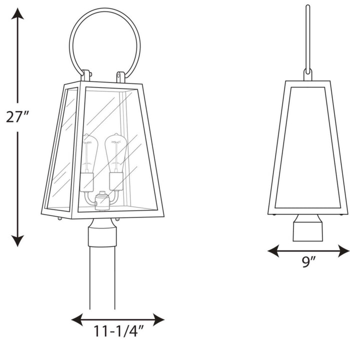 Myhouse Lighting Progress Lighting - P540028-020 - Two Light Post Lantern - Barnett - Antique Bronze