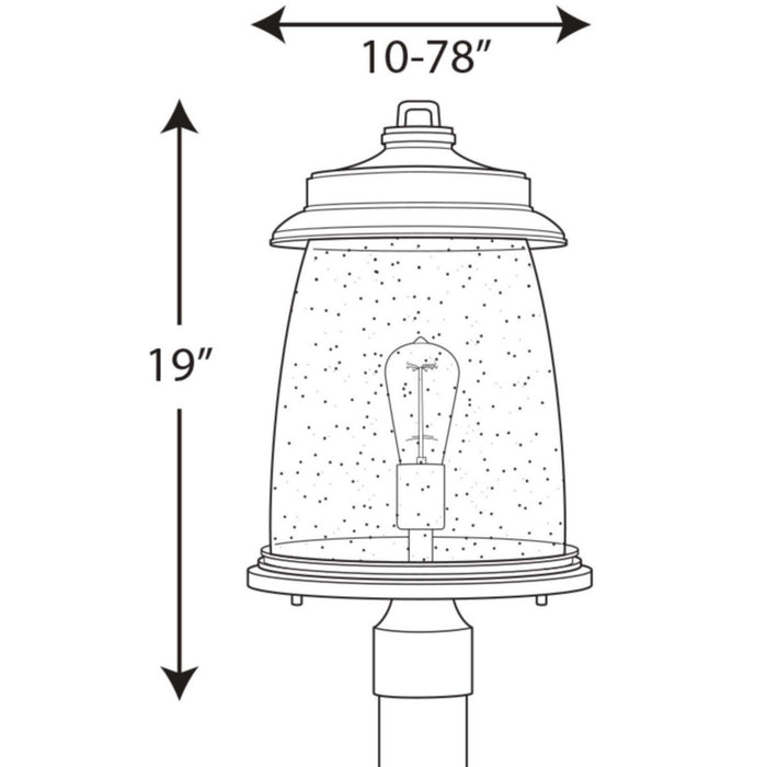 Myhouse Lighting Progress Lighting - P540030-020 - One Light Post Lantern - Conover - Antique Bronze