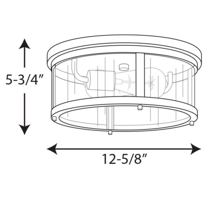 Myhouse Lighting Progress Lighting - P550021-020 - Two Light Flush Mount - Gunther - Antique Bronze