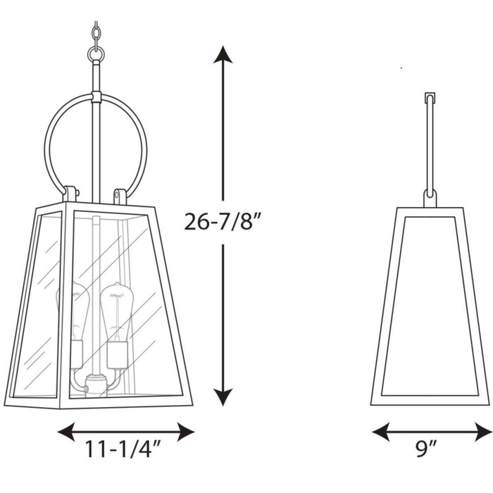 Myhouse Lighting Progress Lighting - P550028-020 - Two Light Hanging Lantern - Barnett - Antique Bronze