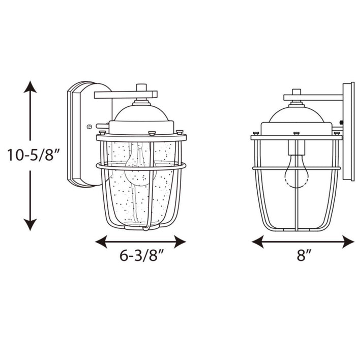 Myhouse Lighting Progress Lighting - P560065-031 - One Light Wall Lantern - Holcombe - Black