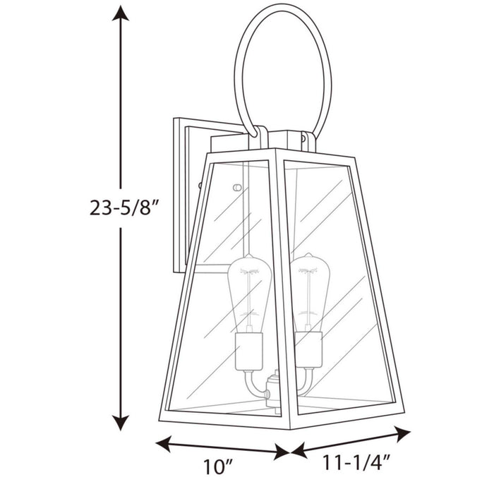 Myhouse Lighting Progress Lighting - P560079-020 - Two Light Wall Lantern - Barnett - Antique Bronze
