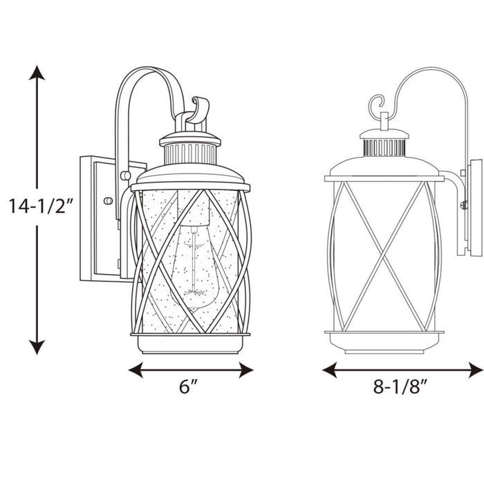 Myhouse Lighting Progress Lighting - P560080-031 - One Light Wall Lantern - Hollingsworth - Black