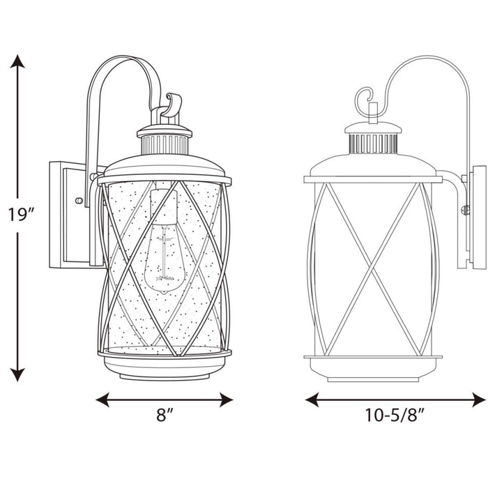 Myhouse Lighting Progress Lighting - P560081-031 - One Light Wall Lantern - Hollingsworth - Black