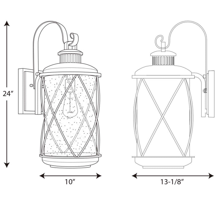 Myhouse Lighting Progress Lighting - P560082-031 - One Light Wall Lantern - Hollingsworth - Black