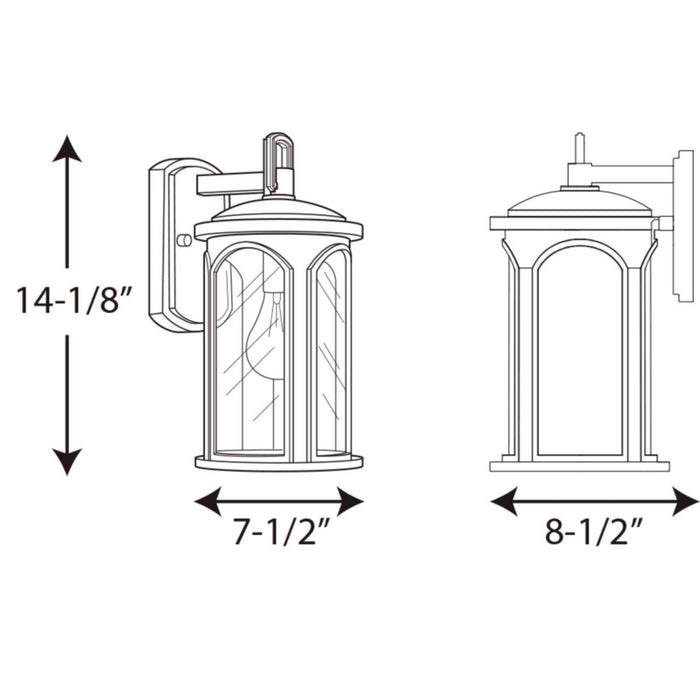 Myhouse Lighting Progress Lighting - P560088-020 - One Light Wall Lantern - Gables - Antique Bronze