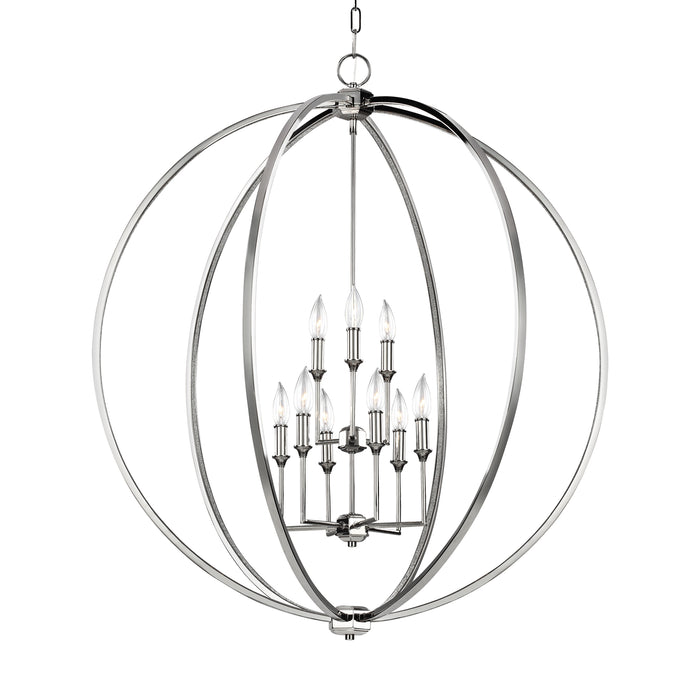 Myhouse Lighting Visual Comfort Studio - F3058/9PN - Nine Light Chandelier - Corinne - Polished Nickel