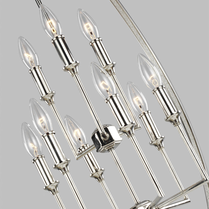 Myhouse Lighting Visual Comfort Studio - F3058/9PN - Nine Light Chandelier - Corinne - Polished Nickel