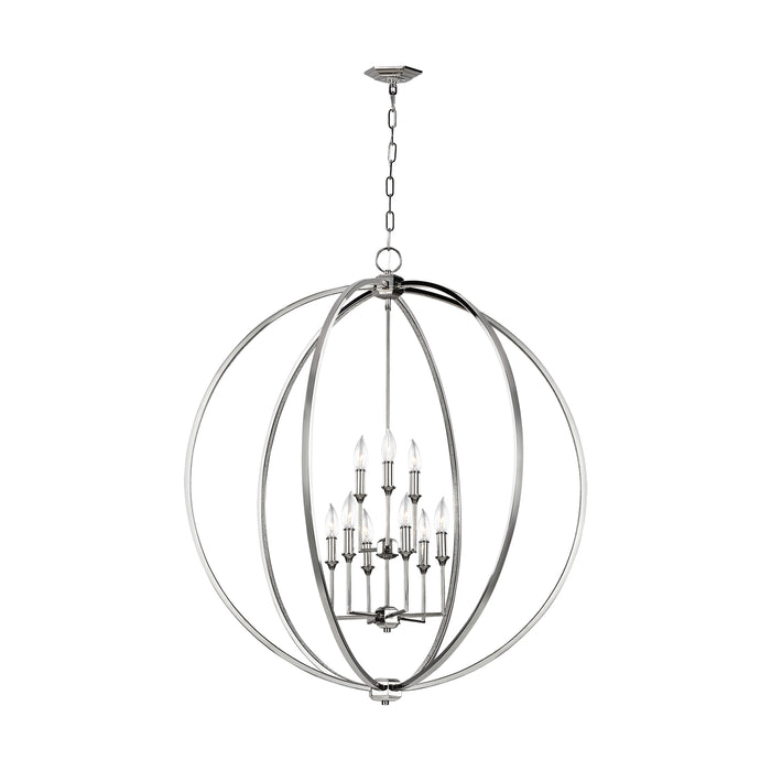 Myhouse Lighting Visual Comfort Studio - F3058/9PN - Nine Light Chandelier - Corinne - Polished Nickel