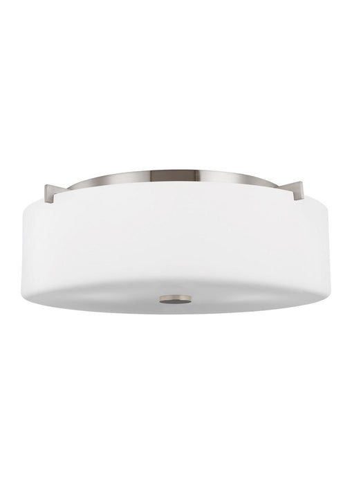 Myhouse Lighting Generation Lighting - FM312BS - Three Light Flush Mount - Sunset Drive - Brushed Steel