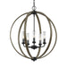 Myhouse Lighting Visual Comfort Studio - OLF3294/5WOW/AF - Five Light Outdoor Chandelier - Allier - Weathered Oak Wood / Antique Forged Iron