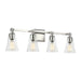 Myhouse Lighting Visual Comfort Studio - VS24704SN - Four Light Vanity - Monterro - Satin Nickel