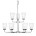 Myhouse Lighting Generation Lighting - 3115209-05 - Nine Light Chandelier - Kerrville - Chrome