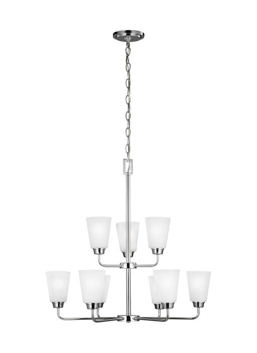 Myhouse Lighting Generation Lighting - 3115209-05 - Nine Light Chandelier - Kerrville - Chrome