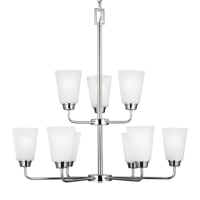 Myhouse Lighting Generation Lighting - 3115209EN3-05 - Nine Light Chandelier - Kerrville - Chrome