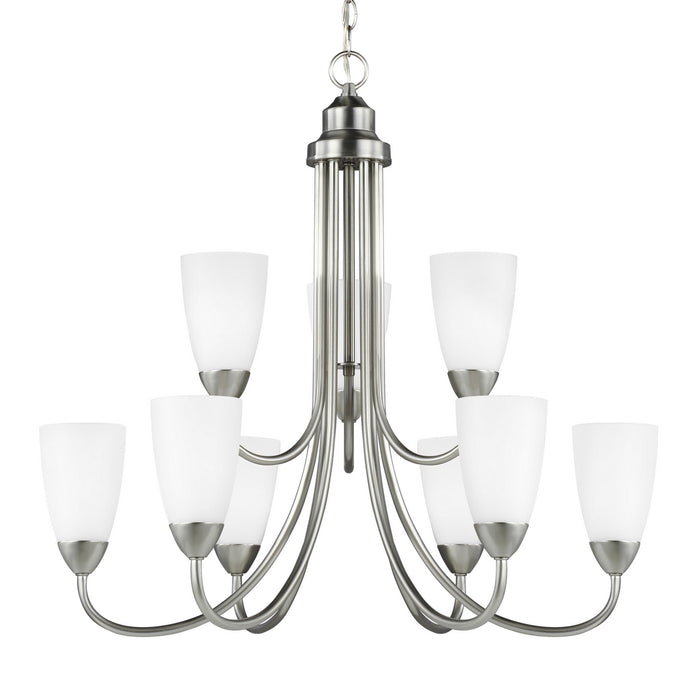 Myhouse Lighting Generation Lighting - 3120209-962 - Nine Light Chandelier - Seville - Brushed Nickel