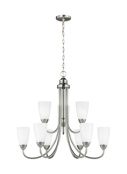 Myhouse Lighting Generation Lighting - 3120209-962 - Nine Light Chandelier - Seville - Brushed Nickel