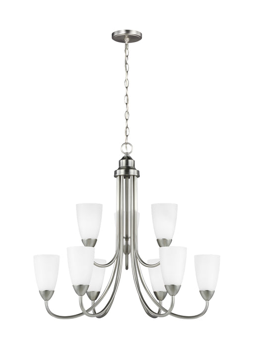 Myhouse Lighting Generation Lighting - 3120209-962 - Nine Light Chandelier - Seville - Brushed Nickel