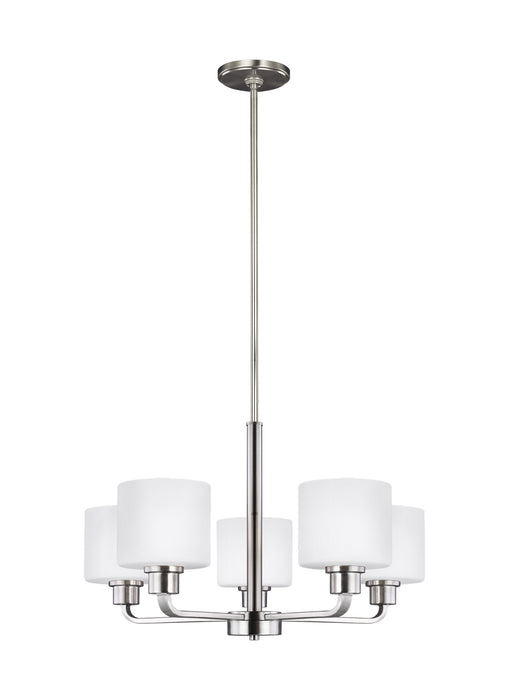 Myhouse Lighting Generation Lighting - 3128805-962 - Five Light Chandelier - Canfield - Brushed Nickel