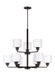 Myhouse Lighting Generation Lighting - 3128809-710 - Nine Light Chandelier - Canfield - Bronze