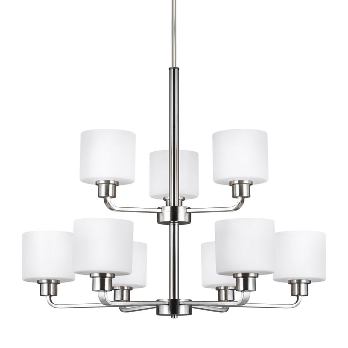 Myhouse Lighting Generation Lighting - 3128809-962 - Nine Light Chandelier - Canfield - Brushed Nickel