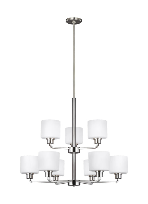 Myhouse Lighting Generation Lighting - 3128809-962 - Nine Light Chandelier - Canfield - Brushed Nickel