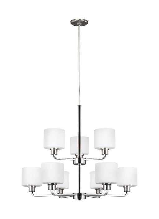 Myhouse Lighting Generation Lighting - 3128809-962 - Nine Light Chandelier - Canfield - Brushed Nickel