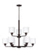 Myhouse Lighting Generation Lighting - 3128809EN3-710 - Nine Light Chandelier - Canfield - Bronze