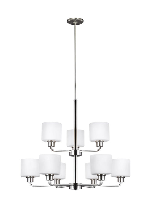 Myhouse Lighting Generation Lighting - 3128809EN3-962 - Nine Light Chandelier - Canfield - Brushed Nickel