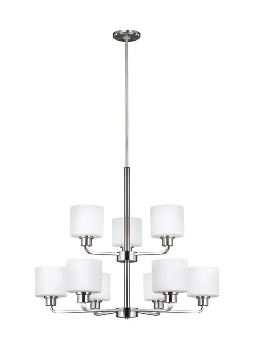 Myhouse Lighting Generation Lighting - 3128809EN3-962 - Nine Light Chandelier - Canfield - Brushed Nickel