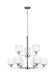 Myhouse Lighting Generation Lighting - 3128809EN3-962 - Nine Light Chandelier - Canfield - Brushed Nickel