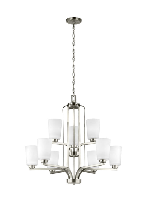 Myhouse Lighting Generation Lighting - 3128909-962 - Nine Light Chandelier - Franport - Brushed Nickel