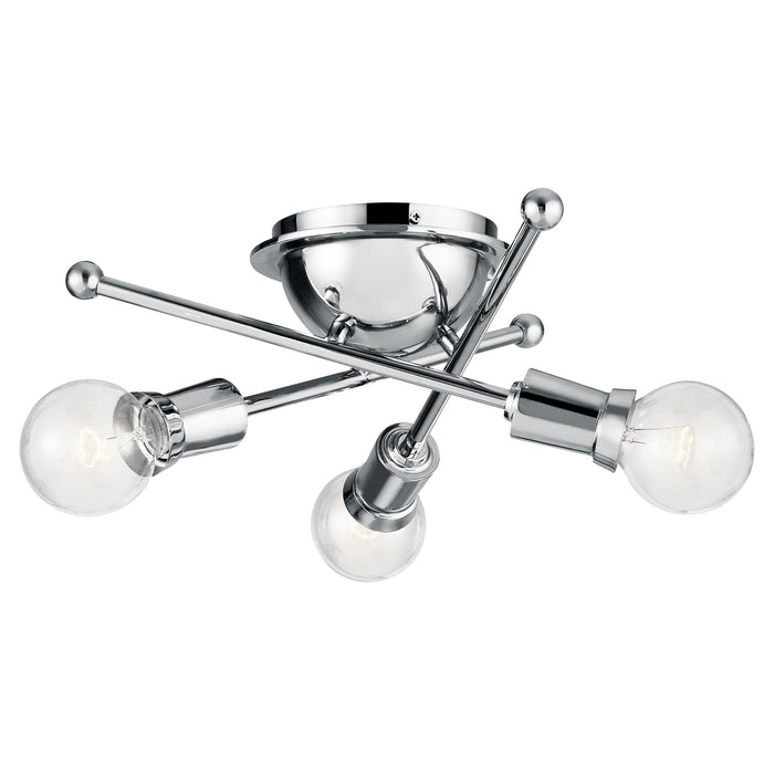 Myhouse Lighting Kichler - 43196CH - Three Light Flush Mount - Armstrong - Chrome