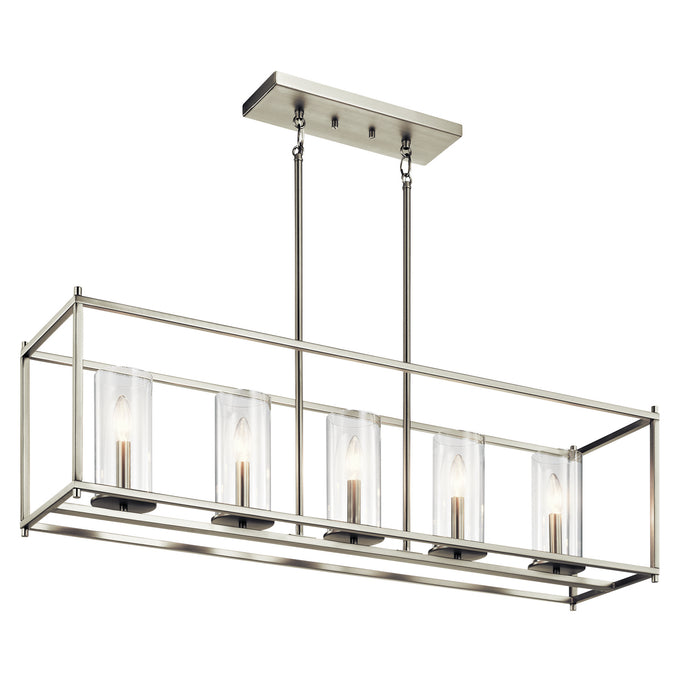 Myhouse Lighting Kichler - 43995NI - Five Light Linear Chandelier - Crosby - Brushed Nickel