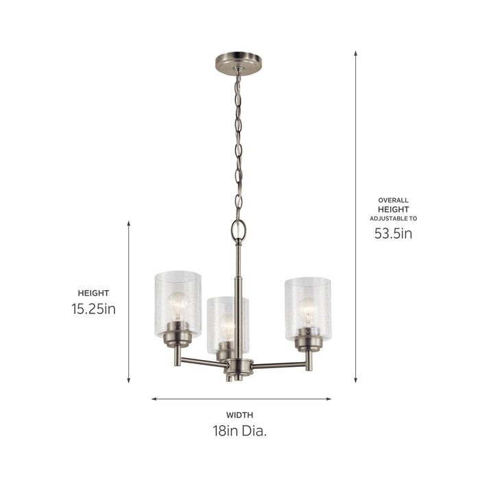 Myhouse Lighting Kichler - 44029NI - Three Light Mini Chandelier - Winslow - Brushed Nickel