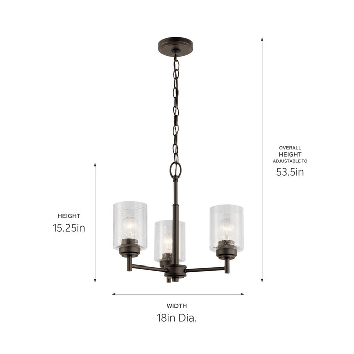 Myhouse Lighting Kichler - 44029OZ - Three Light Mini Chandelier - Winslow - Olde Bronze