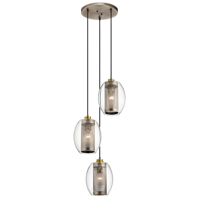 Myhouse Lighting Kichler - 44103AP - Three Light Pendant - Asher - Antique Pewter