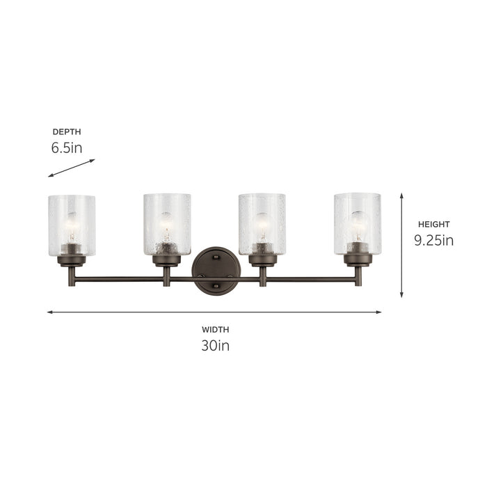 Myhouse Lighting Kichler - 45887OZ - Four Light Bath - Winslow - Olde Bronze